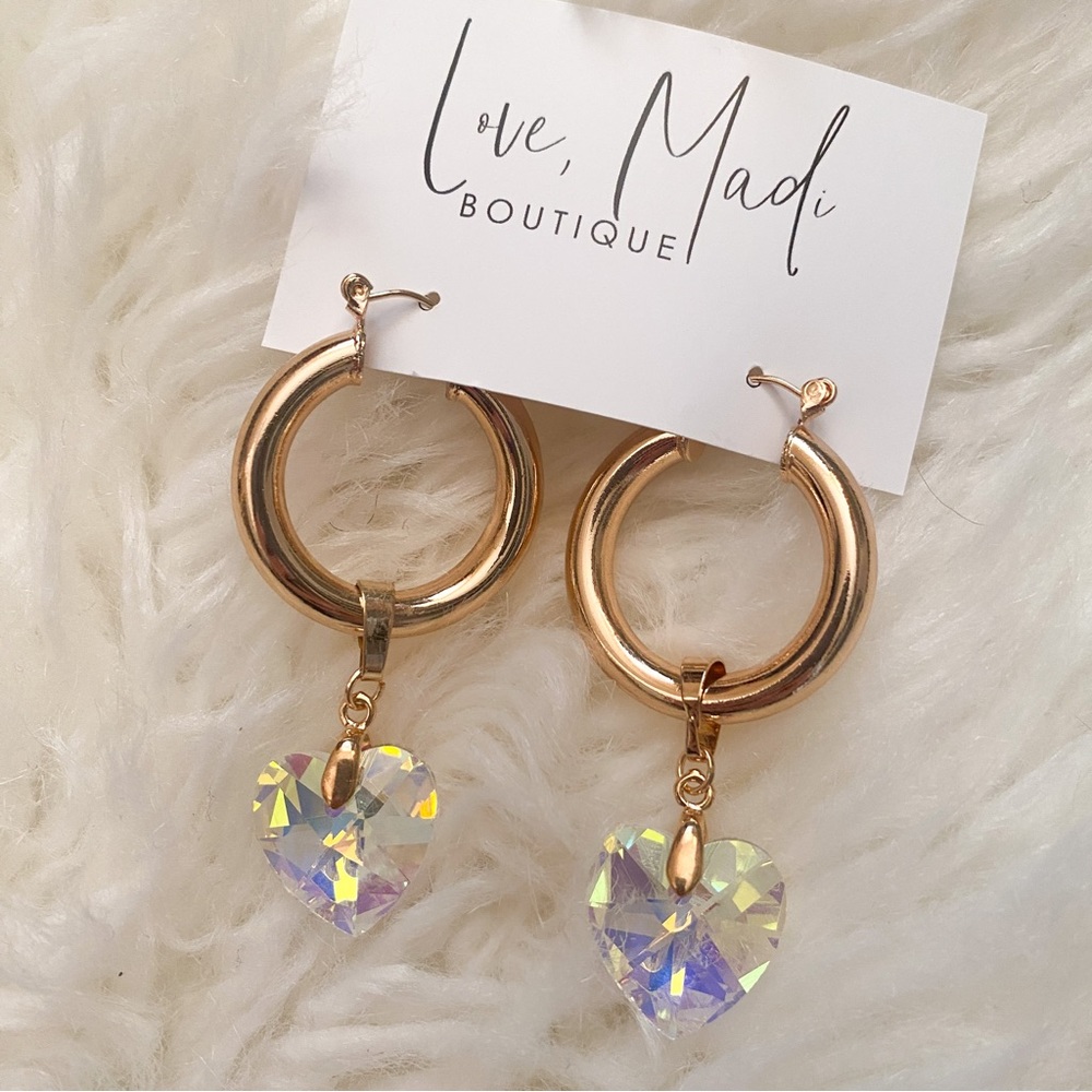 Iridescent Heart Earrings